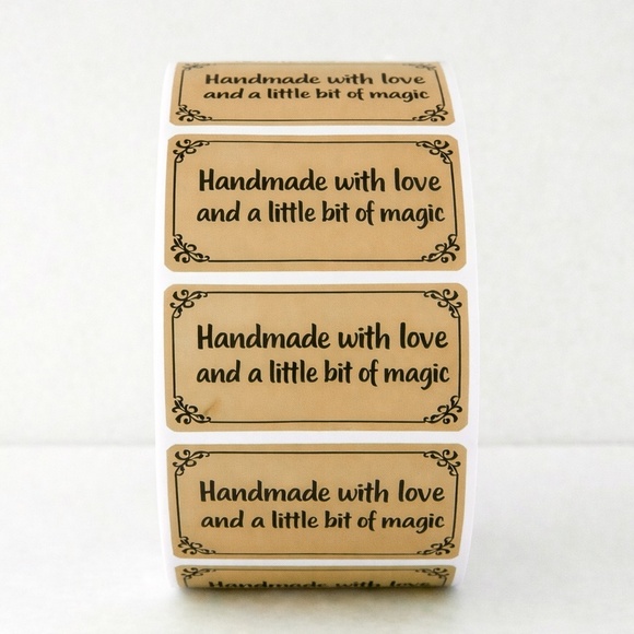 STICKERAFT Other - 2 x 1 Inch Handmade With Love Stickers – 100 Pack Boutique Packaging Labels